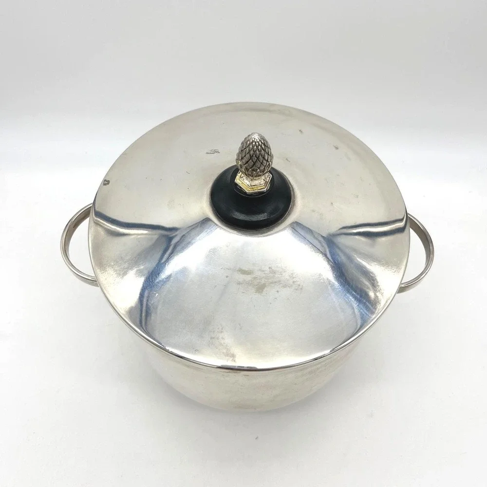 English Silver Mfg Corp Vintage Silver‎ Plate Ice Bucket Pineapple Finial USA